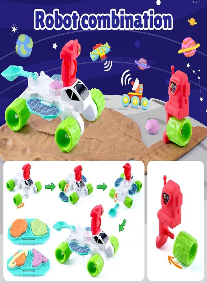 PLAY Color Dough Sets for Kids, Space Planets Theme Sensory Dough Tool Set for Kids Ages 4-8 with 20 Pcs Accessories Astronaut, Robot and Alien Space Sensory Kit, Gift Toys for Boys Girls - Image 4