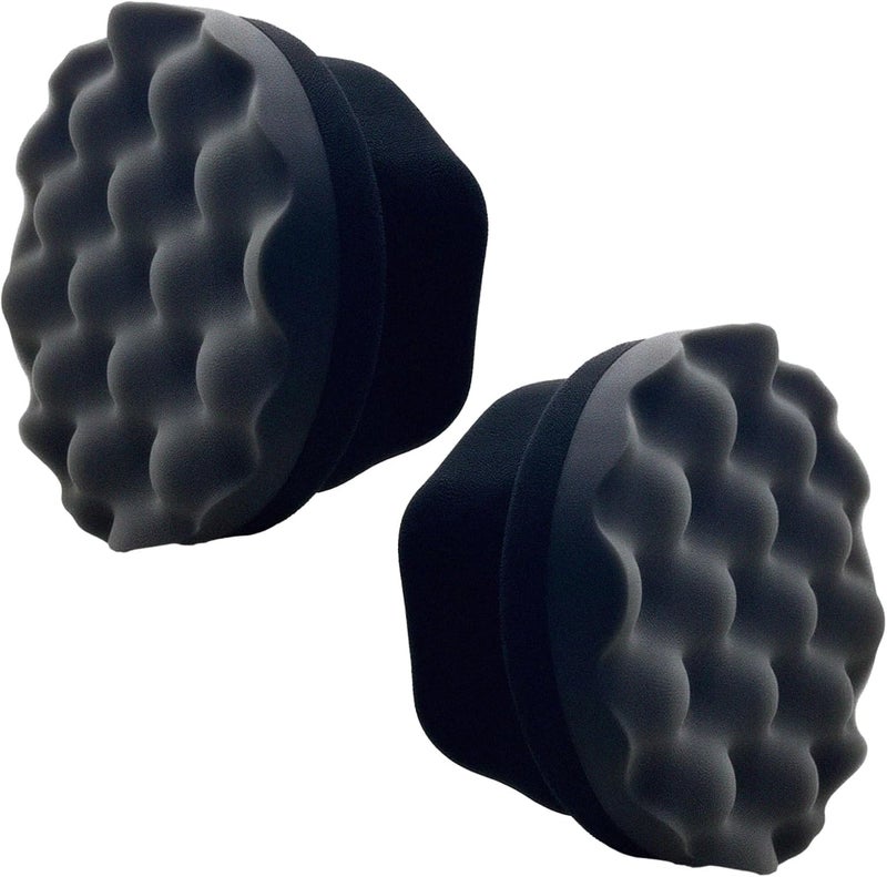 RXALASKA 2 Pcs Large Tire Shine Applicator, Reusable Tire Dressing Applicator Wave Contoured, Tire Sponge Pads for Car Detailing Cleaning - Image 1