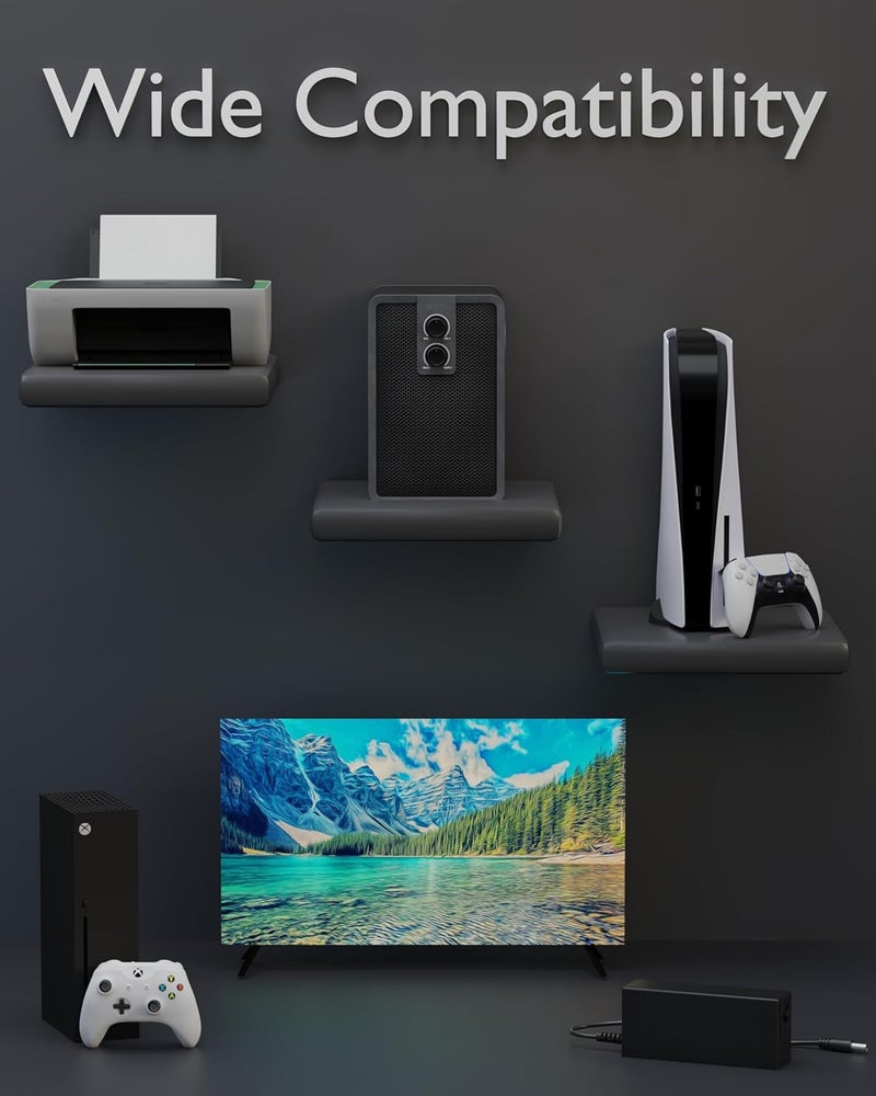 FEDUS كابل طاقة بديل عالمي 2-دبوس على شكل L بطول 3 متر للأجهزة مثل تلفاز LED، طابعة، بلاي ستيشن، لابتوب، مسجل شريط، كاميرا باللون الأبيض - Image 2