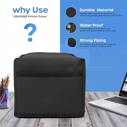 Crasome Dust & Water Proof Printer Cover for Canon Pixma G4770 (Black) - Image 4