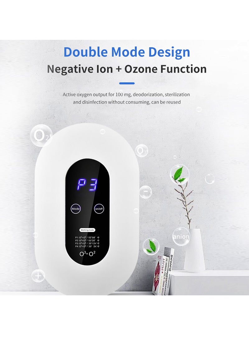 Air Purifier, Portable Smart Air Disinfection Machine, Compact Negative Ion Ozone Generator Sterilizer,  Low Noise Deodorizer For Bathroom Kitchen Bedroom Office, (1ps, White) - Image 4