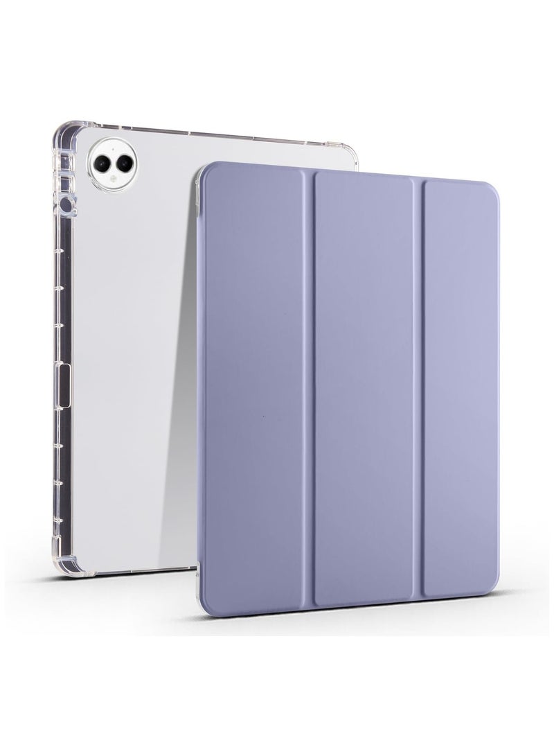 غطاء شفاف متوافق مع هواوي ميت باد برو 12.2 بوصة (2024) مزود بحامل قابل للتعديل من عدة زوايا، غطاء ذكي للتابلت مع وظيفة النوم/استيقاظ التلقائي.