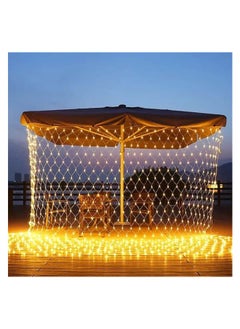 Generic Net Lights Outdoor  Waterproof Lighting Modes Net Lights Plug in for Holiday Wedding Party Indoor Lawn Decorations 3*3 Meter Yellow  - Image 1