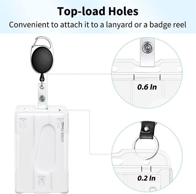 كاست ويف واقي البطاقات، حامل بطاقة هوية عمودي من البلاستيك الشفاف، واقي بطاقة ائتمان مع فتحة للإبهام، مصنوع من مادة البولي كربونات الصلبة الشفافة، عبوة من قطعتين - Image 4