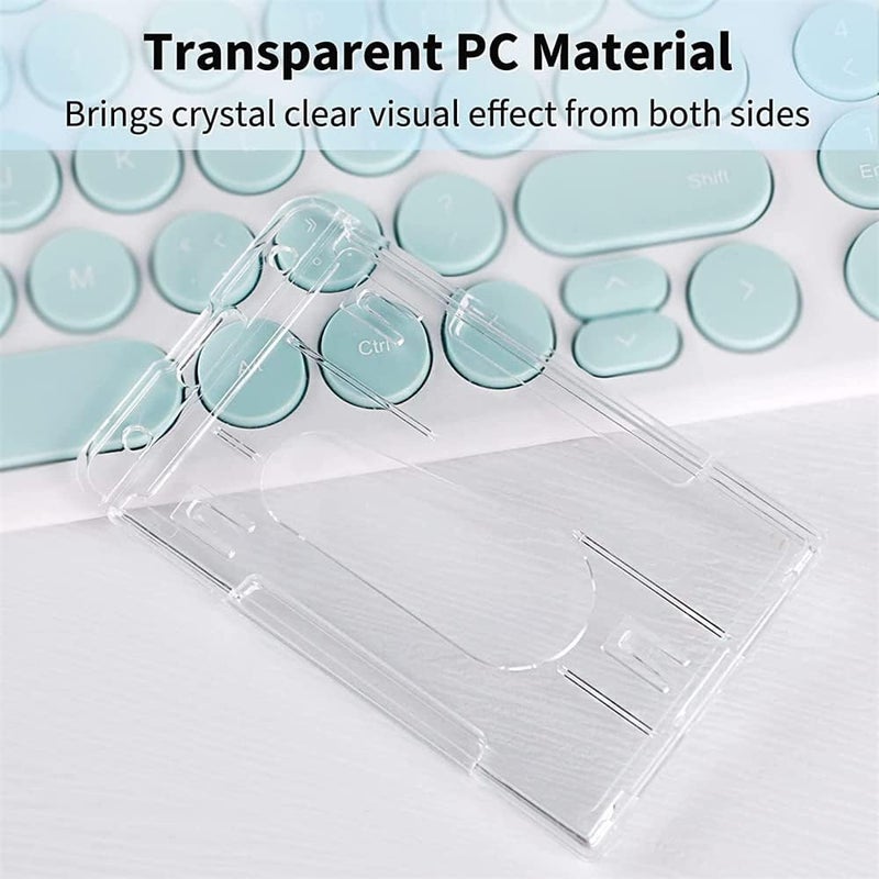 كاست ويف واقي البطاقات، حامل بطاقة هوية عمودي من البلاستيك الشفاف، واقي بطاقة ائتمان مع فتحة للإبهام، مصنوع من مادة البولي كربونات الصلبة الشفافة، عبوة من قطعتين - Image 3