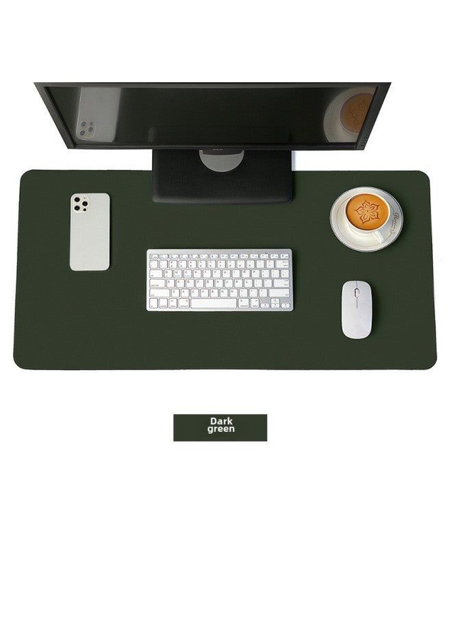 Extra Large Computer Desk Mat Waterproof Leather Mouse Pad Logo Customizable Dining Table Placemat Digital Pattern-Color:100*50cm-Pattern:Single-sided Dark Green  - Image 1
