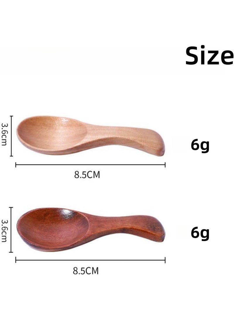 10-Pack Small Wooden Spoons, 8.5x3.6cm, Natural Wood Short Handle Utensils for Coffee, Tea, Spices, Jam, Desserts & Condiments, Safe for Kids - Image 2