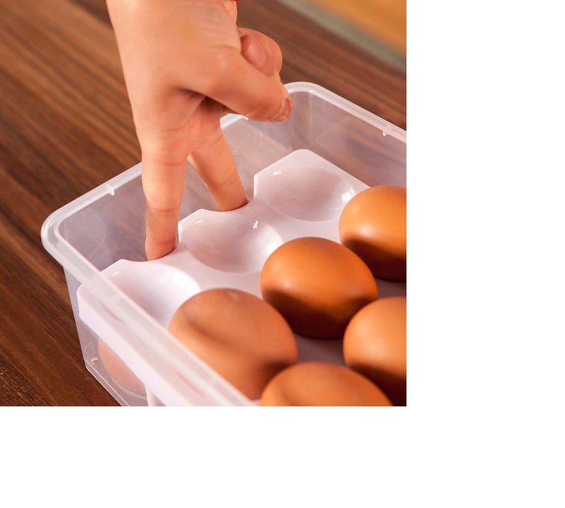 Plenteous Double Layer 24 Grid Egg Storage Box Plastic 24 Egg Holder Box with Lid for Fridge Refrigerator Boxes Egg Two Layer Box - Image 4