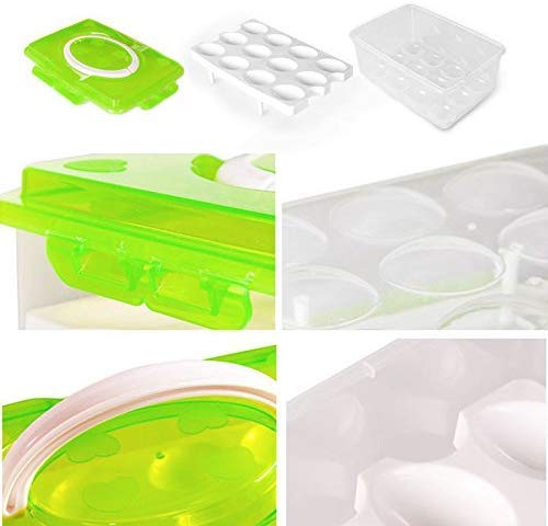 Plenteous Double Layer 24 Grid Egg Storage Box Plastic 24 Egg Holder Box with Lid for Fridge Refrigerator Boxes Egg Two Layer Box - Image 5