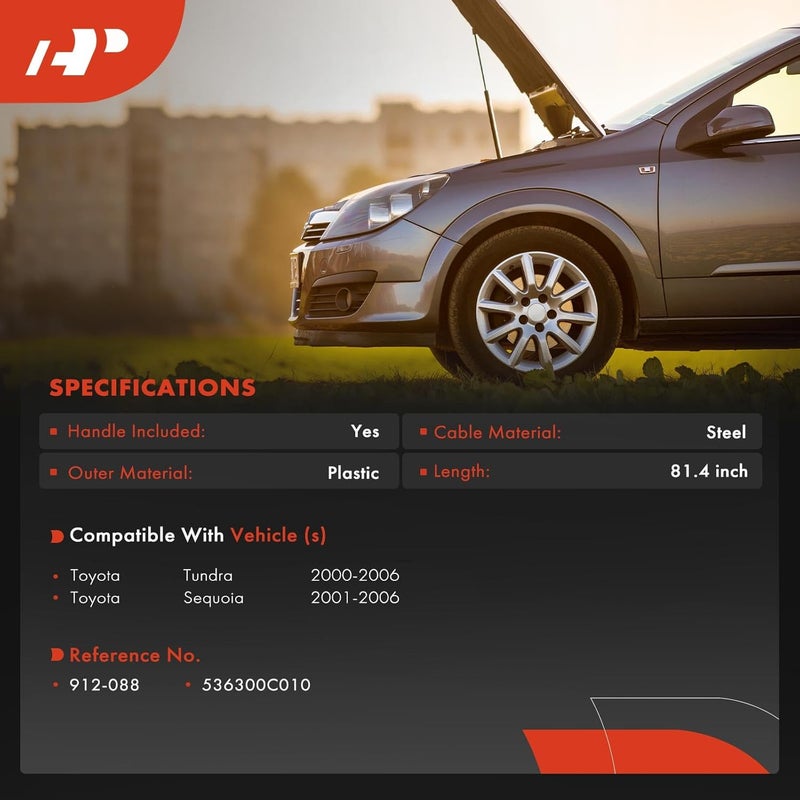 Front Hood Latch Release Cable for Toyota - Image 2