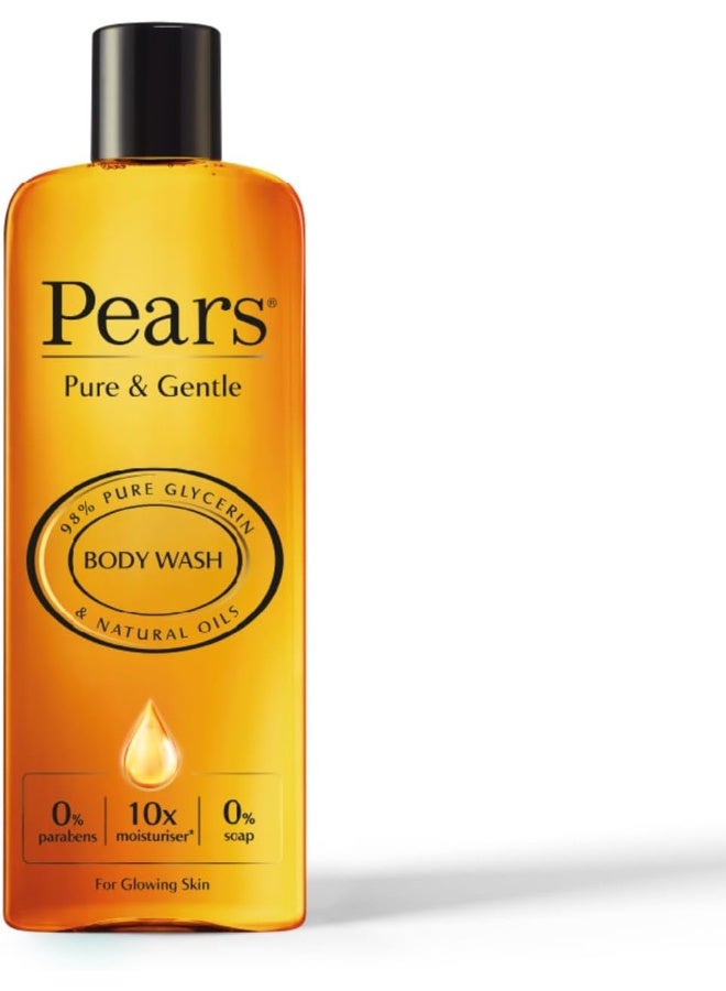 Pears Pure & Gentle Natural Oils Body Wash - 250ml | 100% Soap-Free & pH-Balanced Formula for Healthy Glowing Skin - Image 1