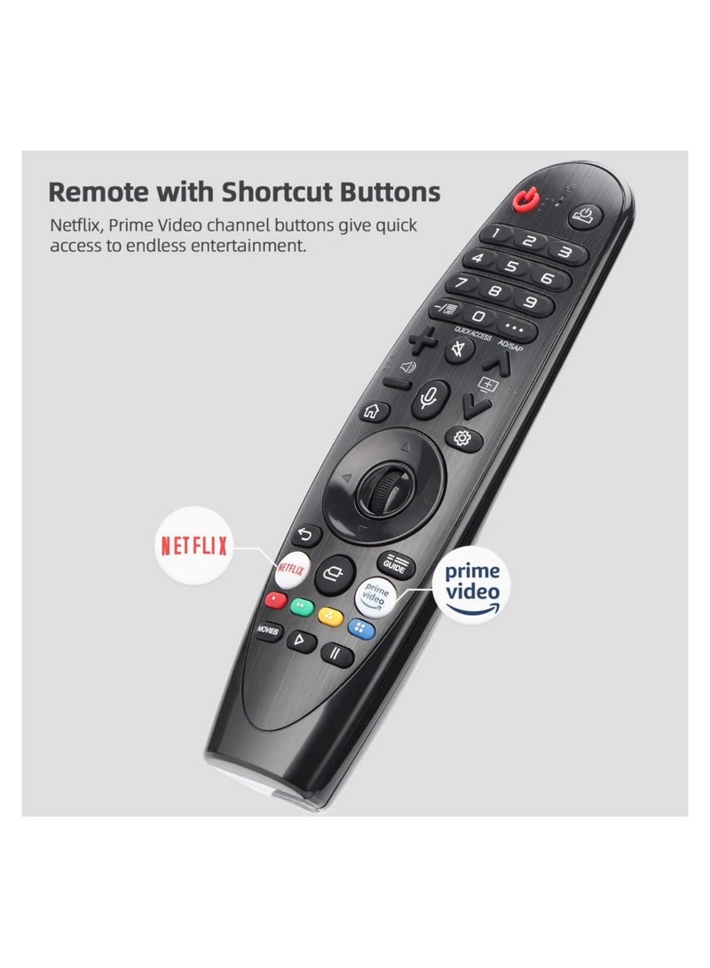 Universal for LG Magic Remote Control, Replacement for LG LED OLED LCD 4K UHD Smart TV, with Buttons for Netflix, Prime Video