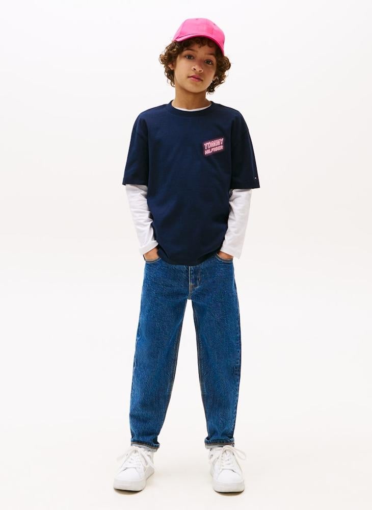 TOMMY HILFIGER Kids Neon Graphic T-Shirt - Image 3