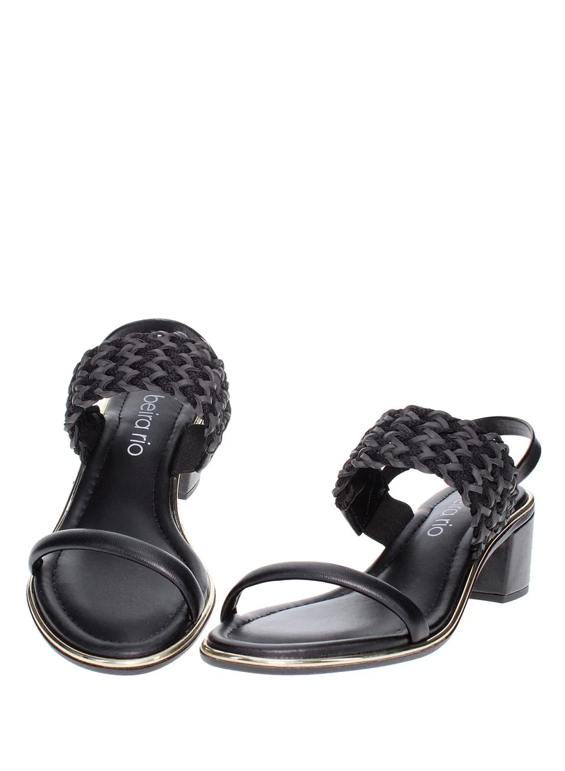 Beira Rio Mid Heels Sandals for Women – Sling Back Heel Sandals for Girls with Ankle Strap