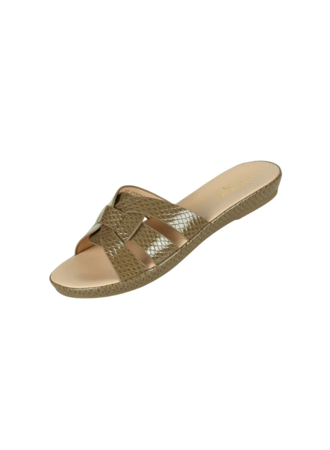 092-2974 Michelle Morgan Ladies Flat Slip on sandals4ZD671 Khaki