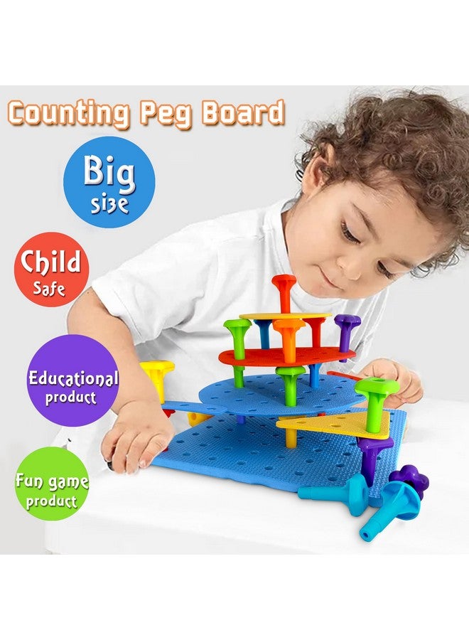 VIPAMZ Counting Peg Board for Kids - Toddler Stacking Toys - 65 Pcs DIY Building Set Large Foam Board & Occupational Therapy Toys, Color Sorting & Lacing Toy , Montessori Tools, Peg Puzzles for Toddlers 1-3 - Image 2