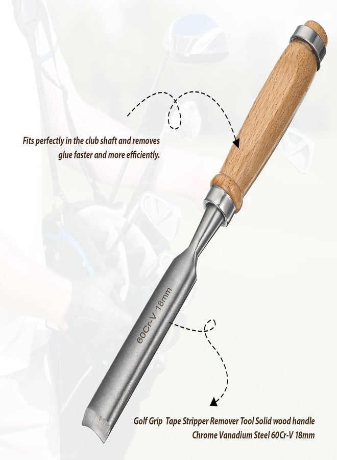 Eldraqth Golf Grip Removal Tool, Tape Stripper Remover Tool, Golf Grip Replacement Kit Grips Remover Saver Carbon Steel, Wooden Handle, Perfect for Regripping Graphite and Golf Club Steel Shafts - Image 3