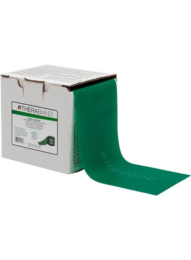TheraBand Resistance Band 25 Yard Roll, Heavy Green Non-Latex Professional Elastic Bands for Upper & Lower Body Exercise, Physical Therapy, Pilates, Rehab, Dispenser Box, Intermediate Level 1 - Image 1