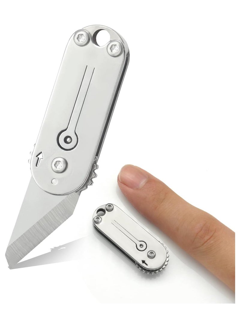 SOLARAE Mini Folding Pocket Tool, Portable Small Keychain Tool for Daily Use and Outdoors, Small Pocket Knife, Mini EDC Tool, Box Cutter, Stainless Steel Folding Knife for Men, Fruit Knife, Camping Knife - Image 1