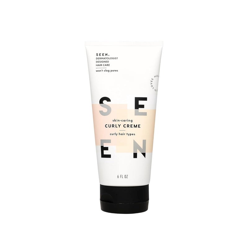 SEEN Curly Creme - Scented - Non-Comedogenic & Sulfate-Free Curl Defining Styling Hair Cream- Reduces Frizz- Heat Protectant- Safe for Sensitive Skin