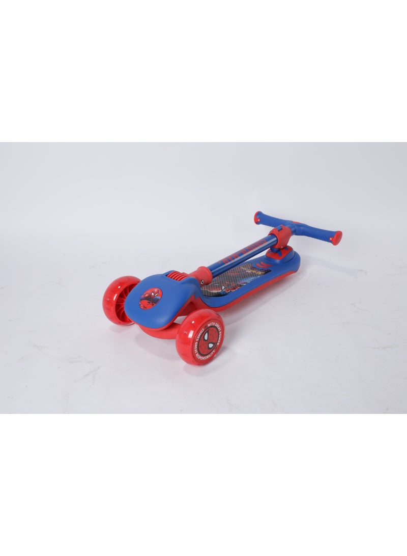 سبايدر مان سكوتر سبايدر مان للأطفال بثلاث عجلات قابل للتعديل، أحمر وأزرق - Image 1