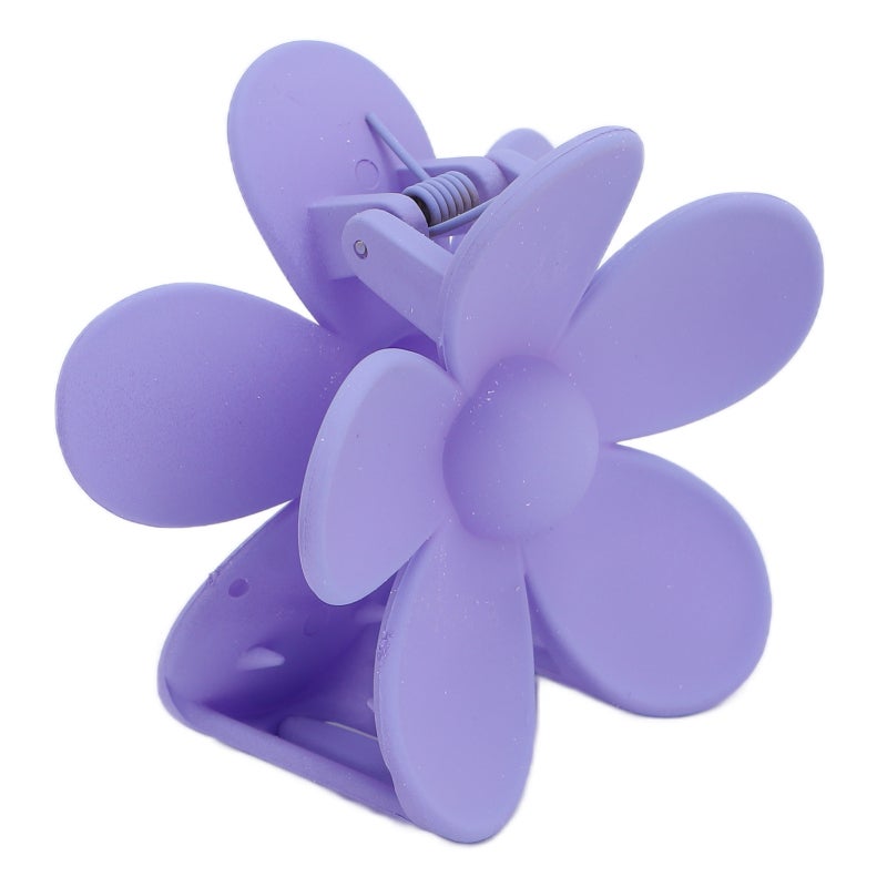 Flower Jaw Clip Light Purple Double Lock Design - Non Slip Matte Surface Hair Grip for Thick Hair Kids Girls Travel Party - Image 2