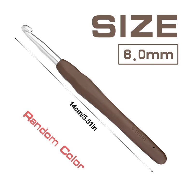 QMNNMA 6 mm Crochet Hook, Ergonomic Handle for Arthritic Hands, Extra Longâ€¯ Knitting Needles for Beginners and Crocheting Yarn (6 mm) - Image 2