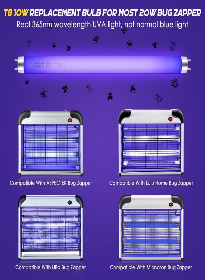 Qualirey 10 Pack Bug Zapper Replacement Light Bulbs 10W for 20W Indoor Bug Zapper, BL T8 F10W 13Inch Light Tube Compatible with Aspectek, Liba, Micnaron, Lulu Home and Other 20W Mosquito Lamp - Image 3