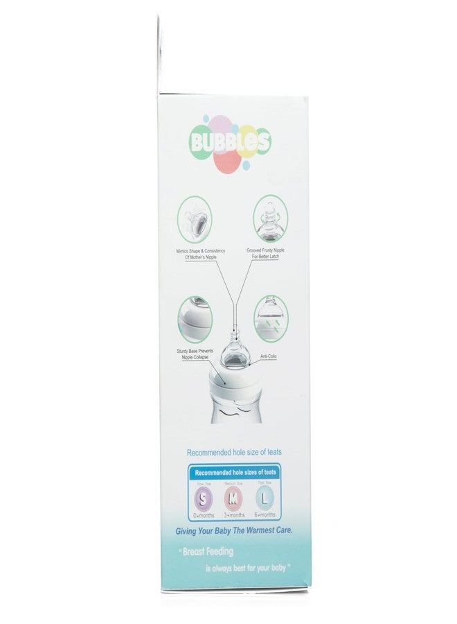 Bubbles Natural Baby Feeding Bottle | No.1 Brand Recommended by Moms Worldwide | Ideal for 3 months+| Natural Response Technology Mimics Breastfeeding | Uniquely Designed Nipple releases milk only when baby drinks | Pack of 1 | 260 ml (Green 260 ml) - Image 2