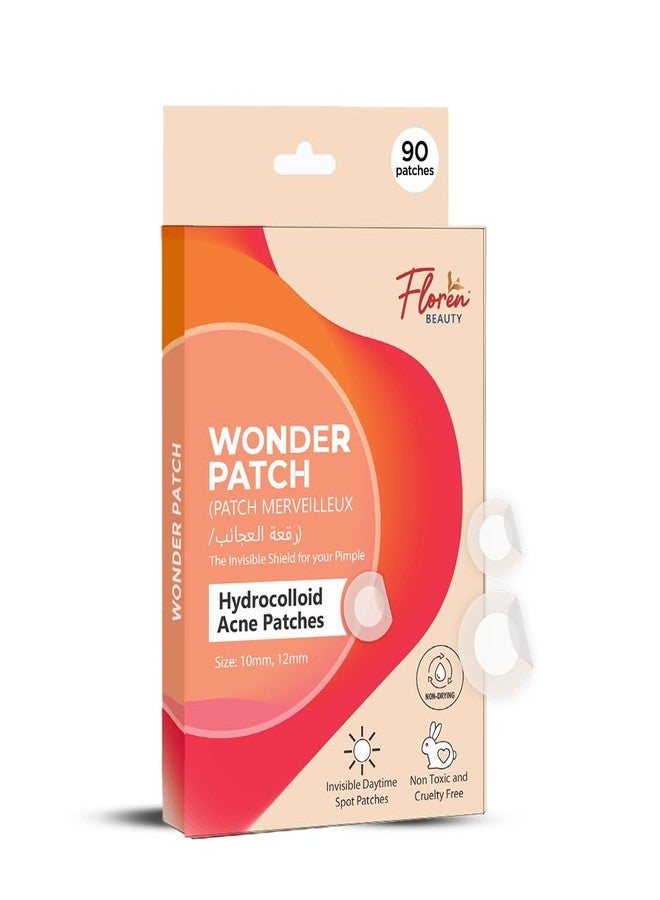 Floren Wonder Pimple Patch | Invisible Daytime Acne spot cover | Hydrocolloid Patch | For Zits, Blemishes, & Breakouts | Facial South Korean skin care | Drug-free, Gentle & Cruelty free | (90 dots ( Pack Of 1)) - Image 1