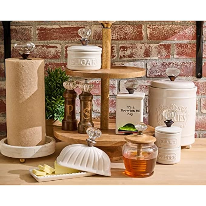 mud pie Fba Ceramic Tea Bag Caddy White - Image 4