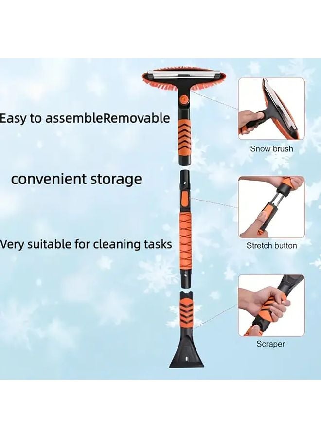 فرشاة ثلج للسيارة قابلة للتمديد ومطورة مع كاشطة جليد دوارة 180 درجة ومقبض رغوي - Image 5