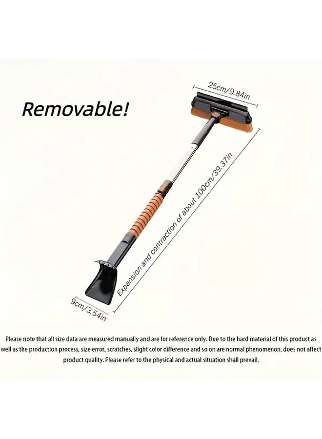 فرشاة ثلج للسيارة قابلة للتمديد ومطورة مع كاشطة جليد دوارة 180 درجة ومقبض رغوي - Image 3