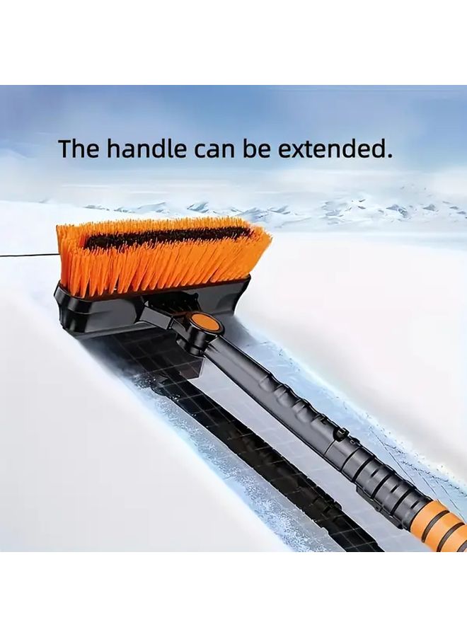 فرشاة ثلج للسيارة قابلة للتمديد ومطورة مع كاشطة جليد دوارة 180 درجة ومقبض رغوي - Image 4