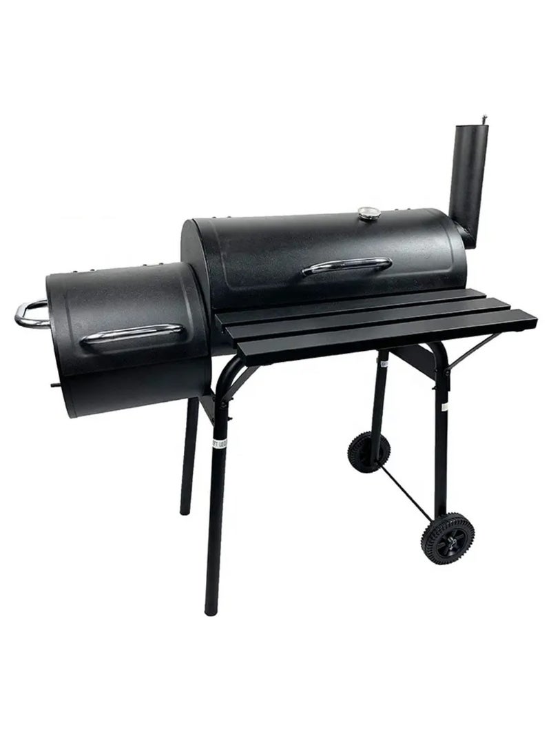 Yuwell BBQ Grill Charcoal Barbecue Outdoor Pit Patio Backyard Home Meat Cooker Smoker Process Paint Not Flake Black - Image 1