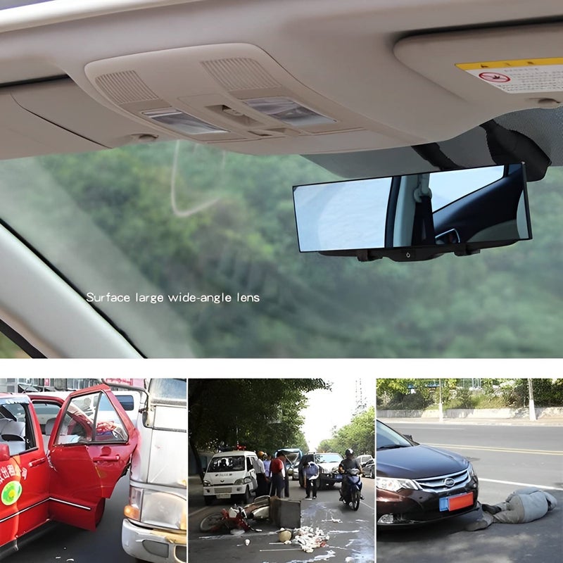 Guance 30 cm wide angle and curved design for panoramic view car Interior Clip Panoramic Rear View Mirror for Univeral Rear View Mirror for All Cars (1Pcs) - Image 2