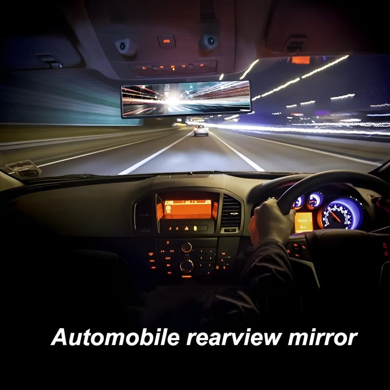 Guance 30 cm wide angle and curved design for panoramic view car Interior Clip Panoramic Rear View Mirror for Univeral Rear View Mirror for All Cars (1Pcs) - Image 4