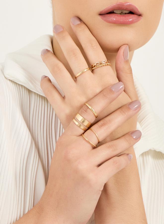 ستايلي مجموعة من 8 خواتم يد سادة - Image 1