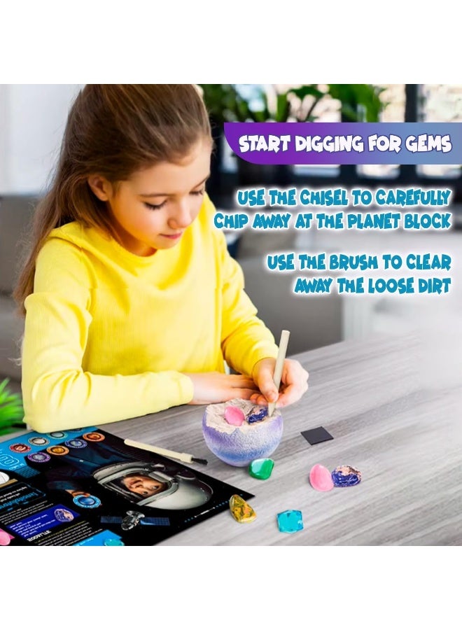 UKR Neptune Dig Kit for Kids STEM Space Science Toy with Rocks Digging Gems Set Educational Gemstones Archaelogy Children Hands-On Planet Geology Excavation Exploration Solar Activity - Image 5