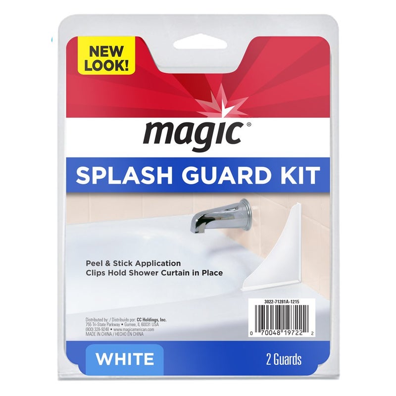 Magic Magic Splash Guard Kit  Prevent Water from Splashing out of the Bath or Shower White  - Image 1