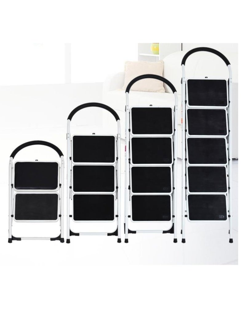 SUNRISE Ladders Step Foldable Ladder Folding 2 Steps Stool with Wide Anti-Slip Pedal Home  Steps Sturdy Steel Ladder Handy Handle Portable Steel Step Stool - Image 5