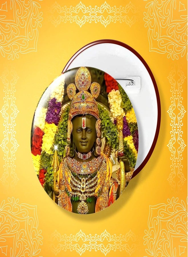 Deep Print Mart Jai Shri Ram lala Pin Badge - Size 58 mm High Glossy 2 Badge - Image 2