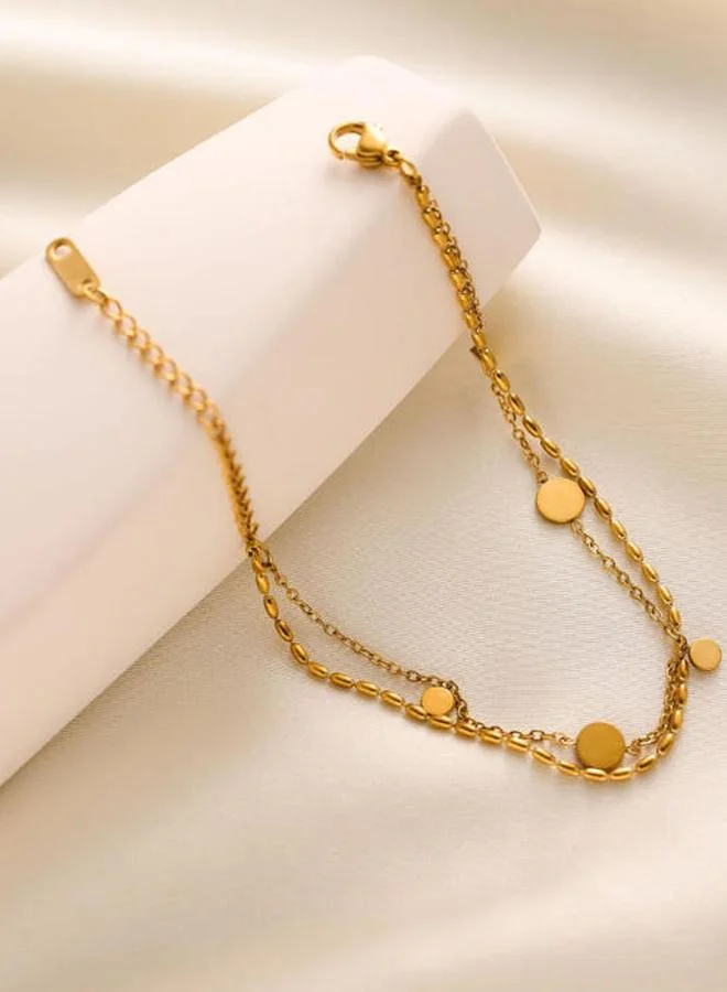 Take Two Golden Disc Charm Bracelet