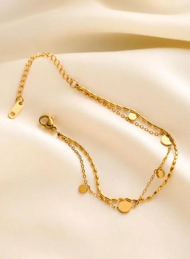 Golden Disc Charm Bracelet