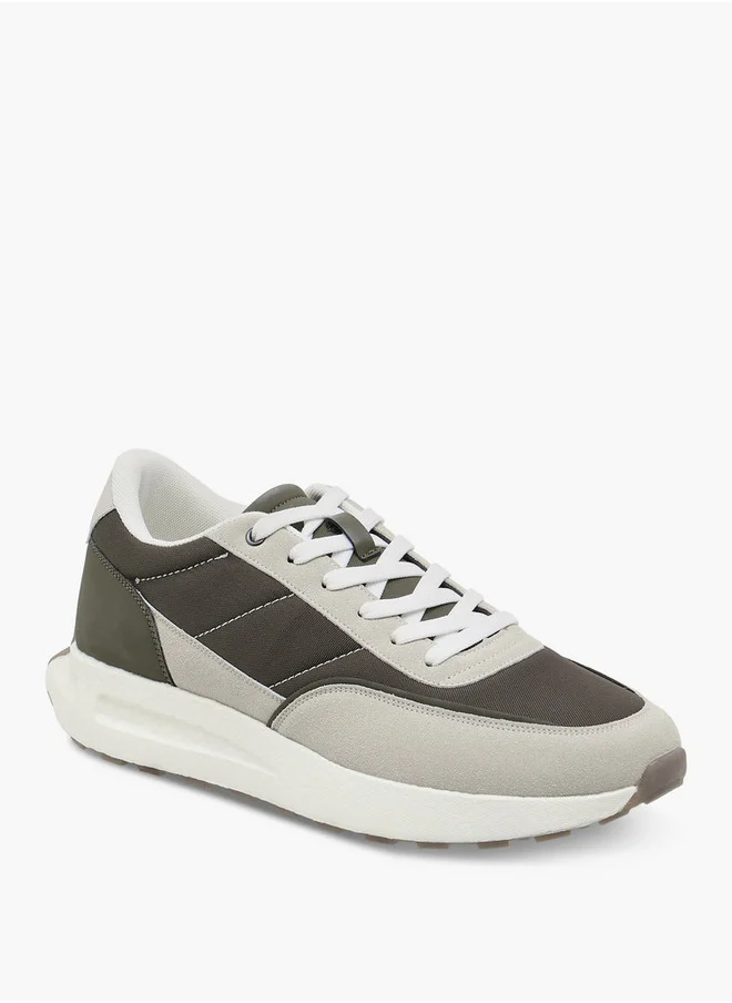 ال بي ال من شو اكسبرس Men's Panelled Sneakers with Lace-Up Closure