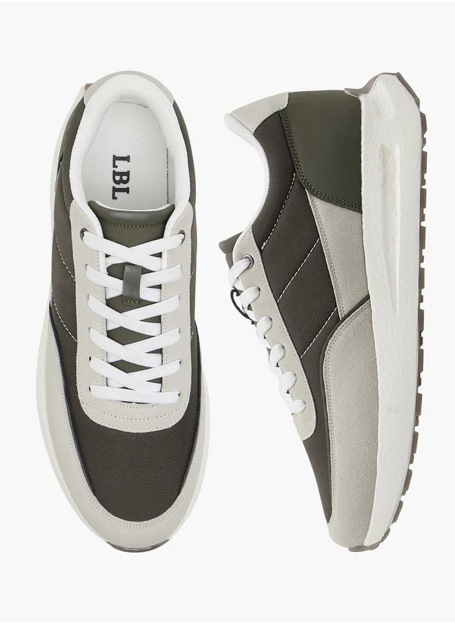 ال بي ال من شو اكسبرس Men's Panelled Sneakers with Lace-Up Closure