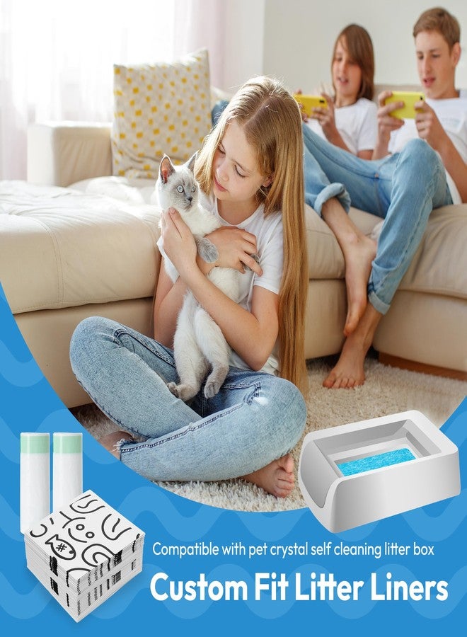 أكياس فضلات القطط من AMOGOGOPET، عبوة من 20 كيسًا، متوافقة مع عبوات إعادة تعبئة صندوق فضلات القطط الكريستالية من PetSafe، مصنوعة من كرتون مقاوم للخدش، شديدة التحمل، بطانات سميكة مانعة للتسرب برباط، مقاس 37 × 17 بوصة. - Image 2