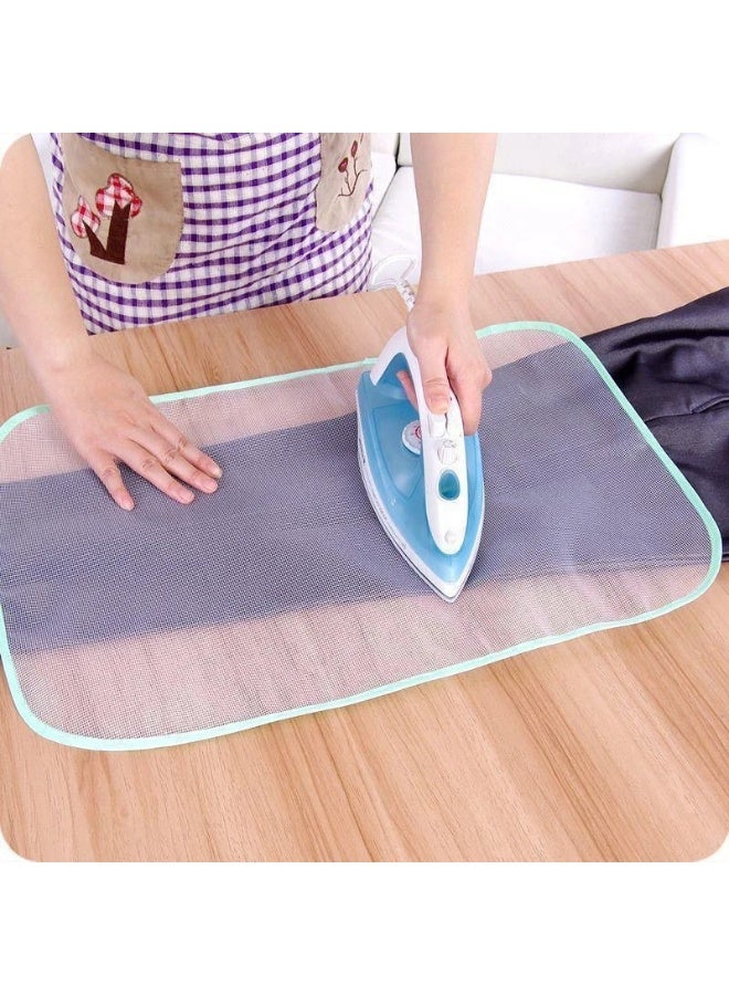 هابي هوم قطعه من قماش الكي المقاوم للحرارة - وسادة شبكية مقاومة للحرارة للكي الآمن، قماش ضغط قابل لإعادة الاستخدام لحماية الملابس ولوحة الكي، 40×60 سم، ألوان عشوائية - Image 3