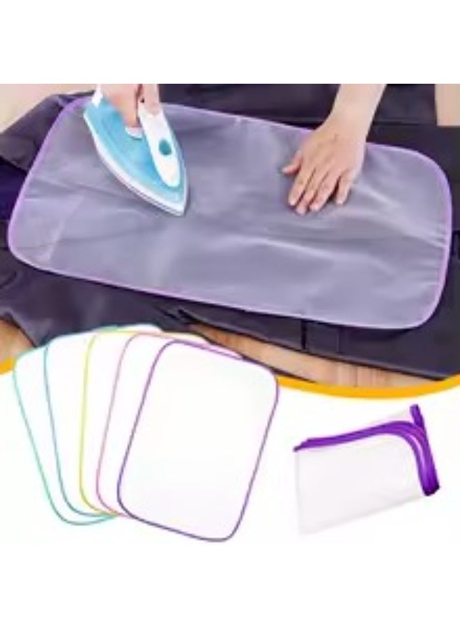 هابي هوم قطعه من قماش الكي المقاوم للحرارة - وسادة شبكية مقاومة للحرارة للكي الآمن، قماش ضغط قابل لإعادة الاستخدام لحماية الملابس ولوحة الكي، 40×60 سم، ألوان عشوائية - Image 1