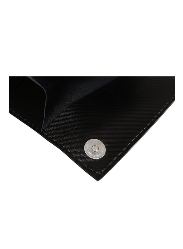 Premium Leather Tissue Holder for Cars – Stylish and Durable Tissue Holder with Magnetic Closure (Black Carbon Fiber) - Image 2